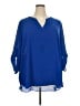 Chaus 100% Polyester Blue 3/4 Sleeve Blouse Size 3X - photo 1