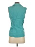 Tribal Teal Sleeveless Button-Down Shirt Size 4 - photo 2