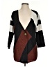 Travelers by Chico's 100% Polyester Color Block Brown Cardigan Size Sm (0) - photo 1