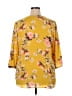 Rose + Olive 100% Polyester Yellow 3/4 Sleeve Blouse Size 2X - photo 2