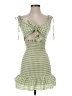 Mable Checkered-gingham Green Cocktail Dress Size S - photo 1