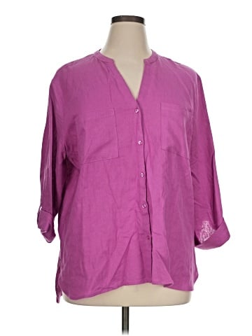 Nine West 3/4 Sleeve Button-Down Shirt (view 1)