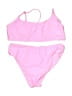 Shein Solid Pink Two Piece Swimsuit Size 12 - 13 - photo 1