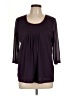 Covington 100% Polyester Purple 3/4 Sleeve Top Size Lg Petite - photo 1