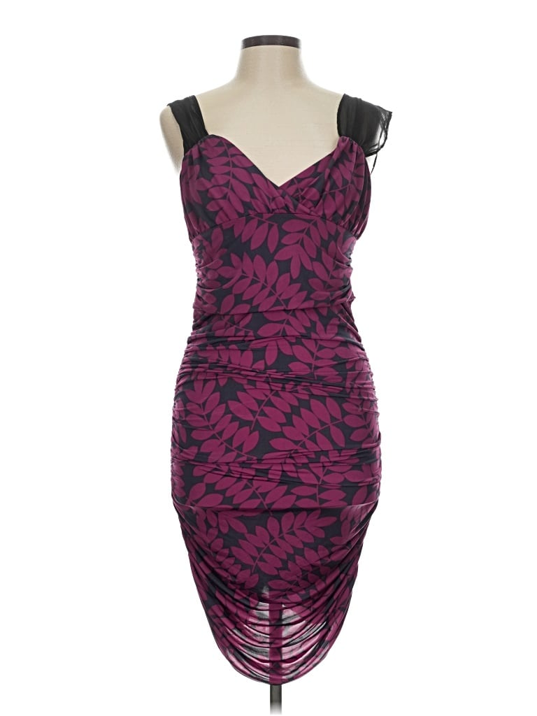 Pre-owned Assorted Brands Cocktail Dress In Burgundy