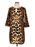 Zara Basic Animal Print Brown Casual Dress Size L - photo 1