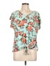 Bobbie Brooks Teal Short Sleeve Blouse Size L - photo 1