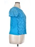 AB Studio Blue Short Sleeve Top Size XL - photo 4