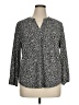 AK Anne Klein Animal Print Black 3/4 Sleeve Blouse Size XL (petite) - photo 1