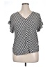 Max Studio Stripes Black Short Sleeve T-Shirt Size XL - photo 1