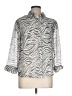 Alfred Dunner 100% Polyester Animal Print Silver 3/4 Sleeve Blouse Size 10 - photo 1