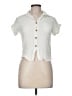 Sim & Sam 100% Rayon Ivory Short Sleeve Blouse Size M - photo 1