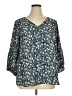 Collective Concepts 100% Polyester Teal 3/4 Sleeve Blouse Size 1X - photo 1