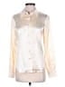 Moschino Color Block Ivory Tan Long Sleeve Silk Top One size - photo 1