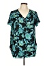 Sami & JO 100% Polyester Teal Short Sleeve Blouse Size L - photo 1