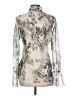 Elie Tahari 100% Polyester Print Silver Long Sleeve Blouse Size L - photo 2