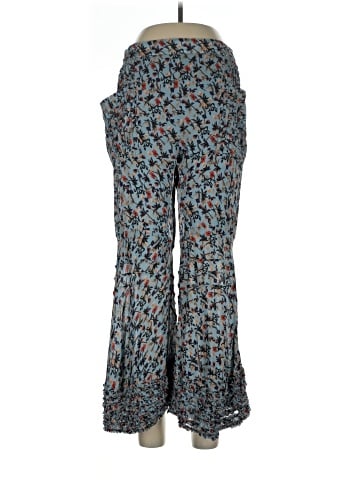 Chloé Floral Ruffle Hem Pants Grizzled Blue Cropped  (view 1)