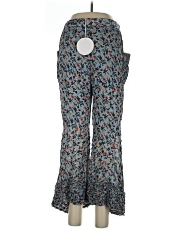 Chloé Floral Ruffle Hem Pants Grizzled Blue Cropped  (view 2)