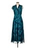 Taylor 100% Polyester Print Teal Cocktail Dress Size 2 - photo 1