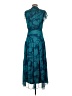 Taylor 100% Polyester Print Teal Cocktail Dress Size 2 - photo 2