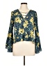 Zara Basic Teal Long Sleeve Blouse Size L - photo 1