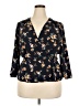 Xhilaration 100% Polyester Black 3/4 Sleeve Blouse Size XXL - photo 1