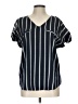 Daytrip 100% Polyester Stripes Black Short Sleeve Blouse Size L - photo 1