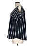 Daytrip 100% Polyester Stripes Black Short Sleeve Blouse Size L - photo 5