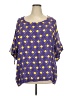 Escapada 100% Rayon Purple Short Sleeve Blouse Size 2X - photo 1