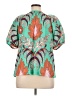 Sundance 100% Linen Teal Short Sleeve Blouse Size XL - photo 2