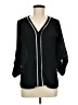 19 Cooper 100% Polyester Black 3/4 Sleeve Blouse Size M - photo 1