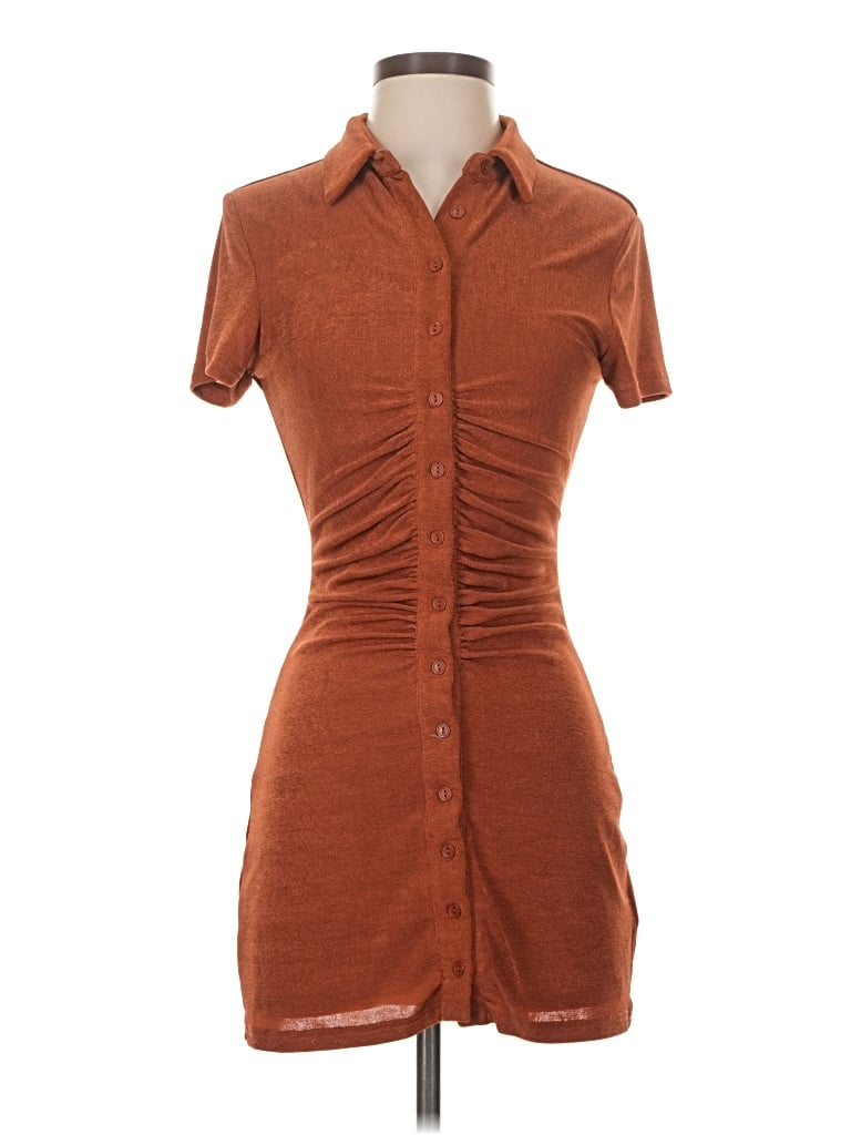 Pre-owned Sky To Moon Casual Dress In Brown