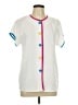 Kathie Lee Color Block White Short Sleeve Blouse Size 10 - photo 1