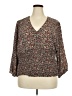 Eclair 100% Polyester Brown 3/4 Sleeve Blouse Size 3X - photo 1