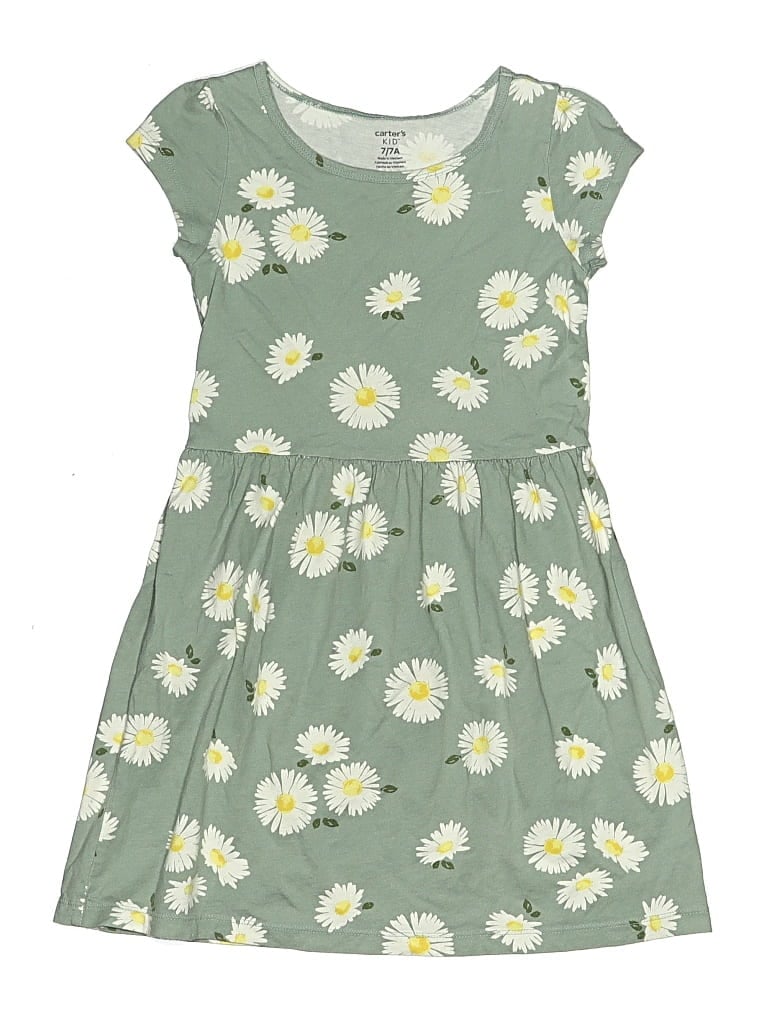 Pre-owned Carter's Kids' Dress In Green
