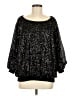 Zara 100% Polyester Black 3/4 Sleeve Top Size M - photo 1