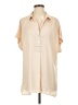 DR2 100% Polyester Ivory Short Sleeve Blouse Size L - photo 1