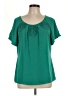 Apostrophe 100% Polyester Teal Short Sleeve Blouse Size L - photo 1