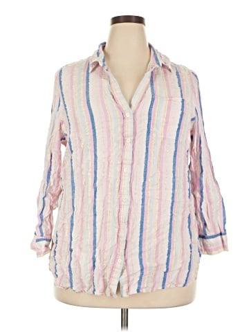 Velvet Heart 3/4 Sleeve Button-Down Shirt (view 1)