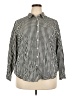 Ellos 100% Cotton Checkered-gingham Black Long Sleeve Button-Down Shirt Size 18 - photo 1