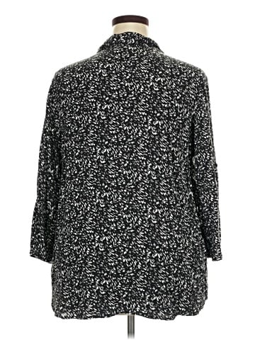 Woman Within 3/4 Sleeve Button-Down Shirt (view 2)