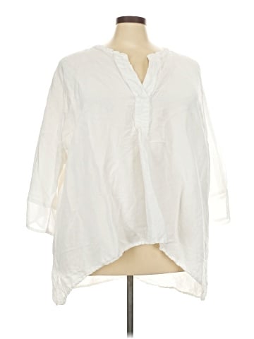 Jessica London 3/4 Sleeve Button-Down Shirt (view 1)