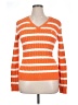 Lauren by Ralph Lauren Stripes Orange Pullover Sweater Size XL - photo 1