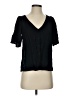 Hinge 100% Viscose Black Short Sleeve Blouse Size XXS - photo 1