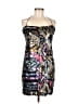 Mignon Graphic Silver Cocktail Dress Size M - photo 1