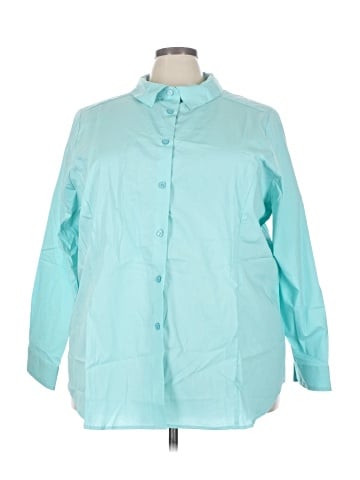 Jessica London 3/4 Sleeve Button-Down Shirt (view 1)