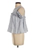JOA 100% Linen Gray Short Sleeve Blouse Size XS - photo 5