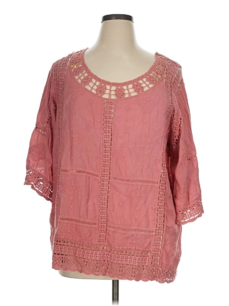 Pre-owned Democracy 3/4 Sleeve Blouse In Pink