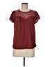 E&M Collection Burgundy Short Sleeve Blouse Size M - photo 1