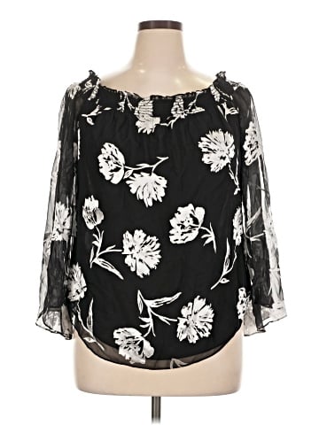 White House Black Market 3/4 Sleeve Blouse (view 1)